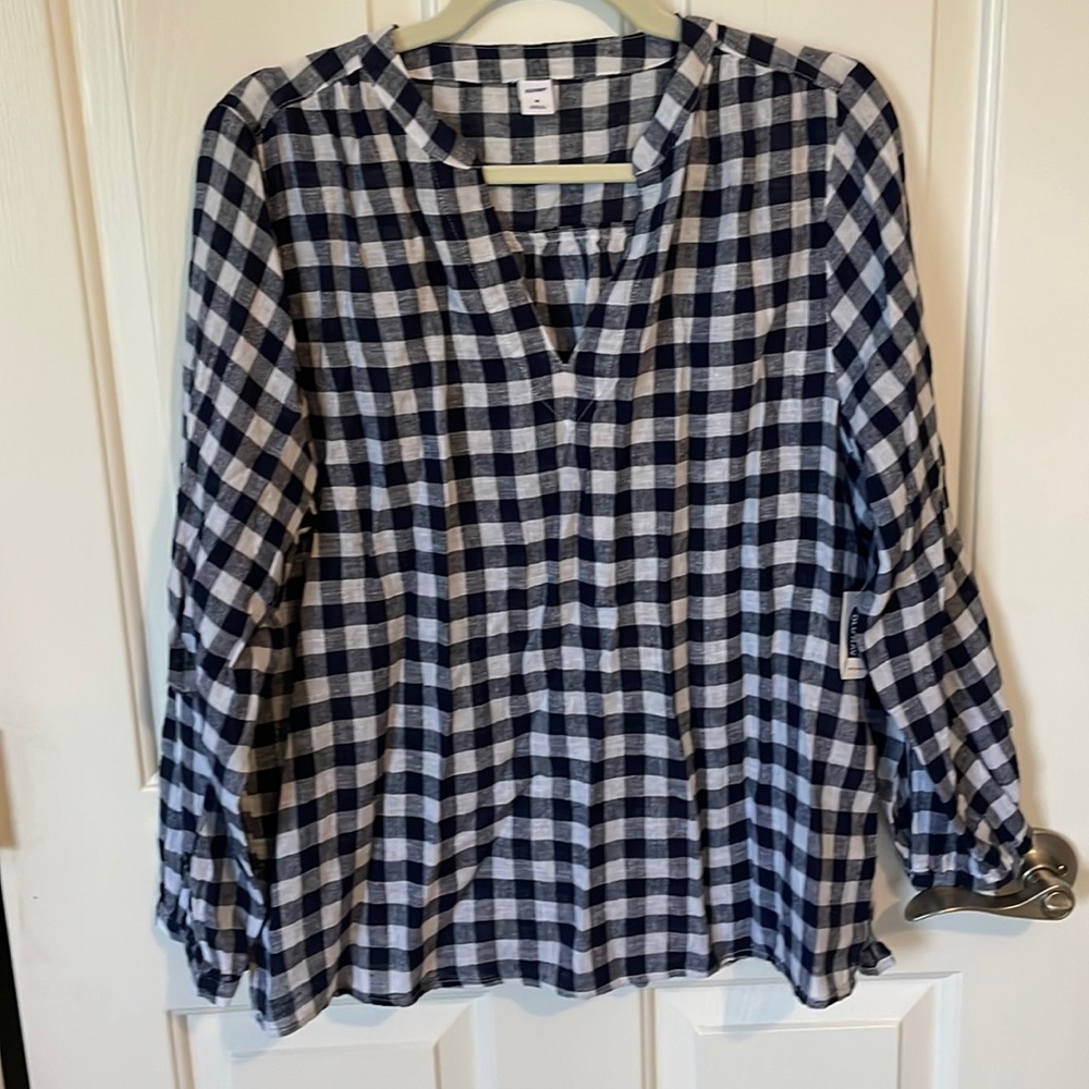 Old navy gingham blouse size medium